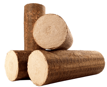 Runde Holzbriketts